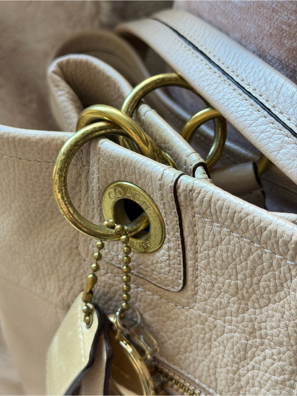 COACH PENELOPE Champagne leather Buckle tote Shoulder Bag F-18890 - Picture 10 of 16